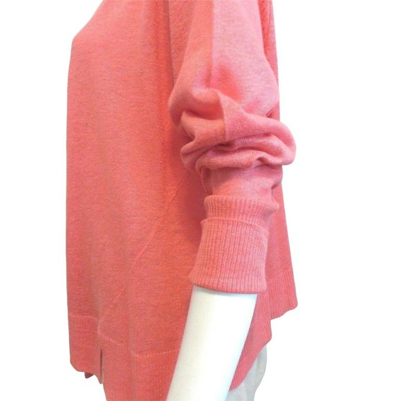 EILEEN FISHER Open Front Draped Cardigan Sweater 100% Linen Pink Salmon Size XL - Picture 9 of 12